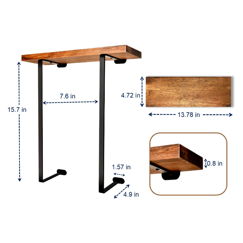 블랙 더블 바 수건걸이