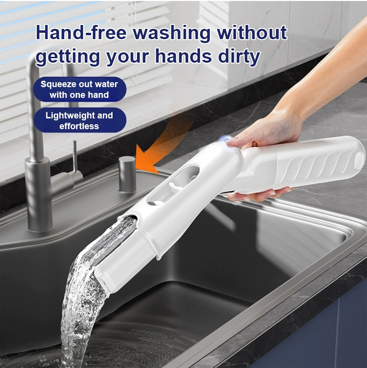 Handheld water spray mop for easy table wiping without hands washing