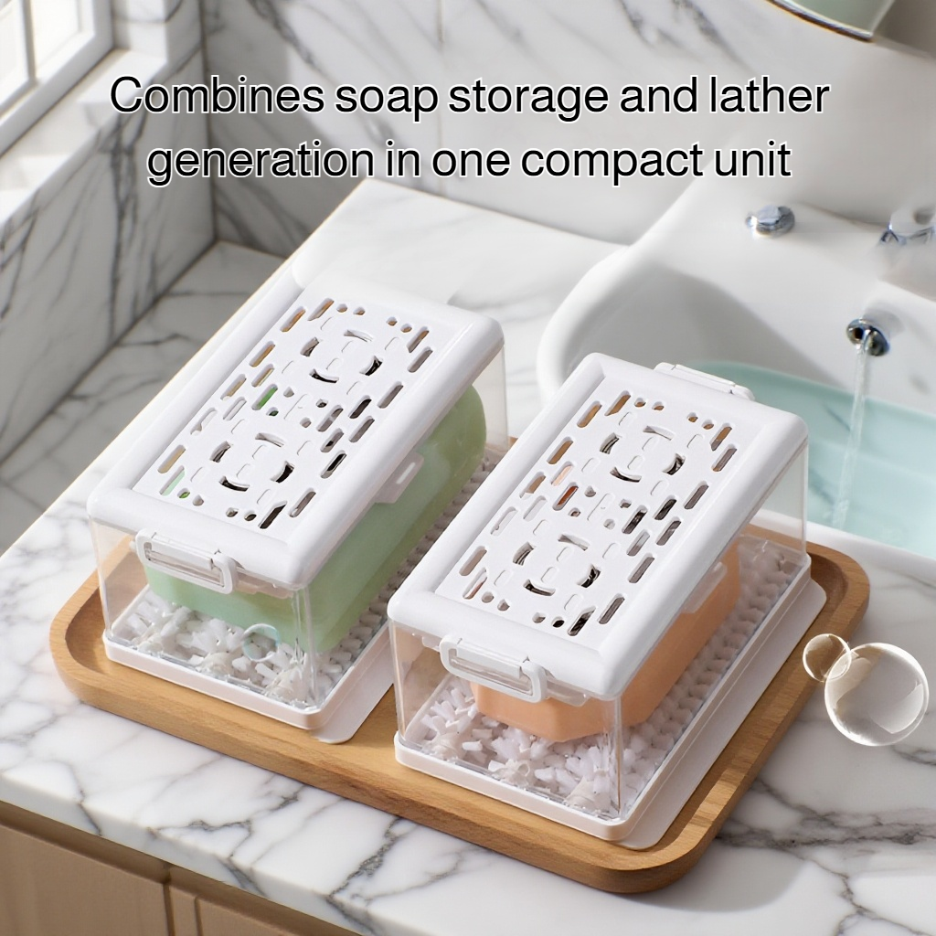 Foaming laundry soap box with brush