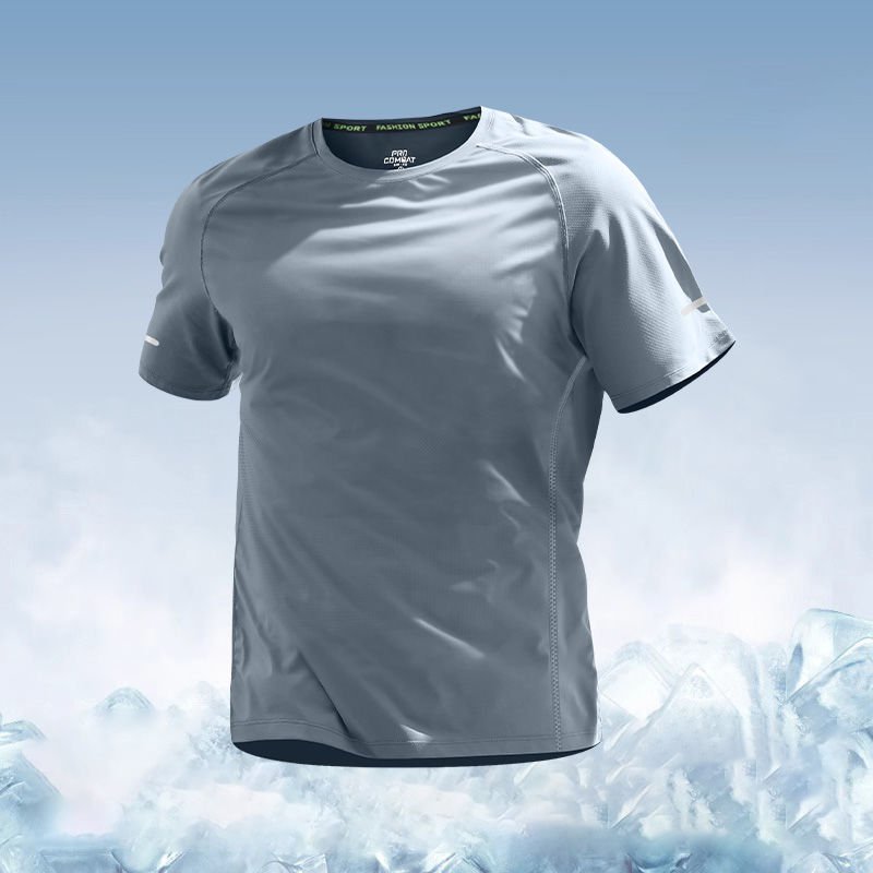 アイスシルク夏用薄手スポーツ半袖速乾Tシャツ