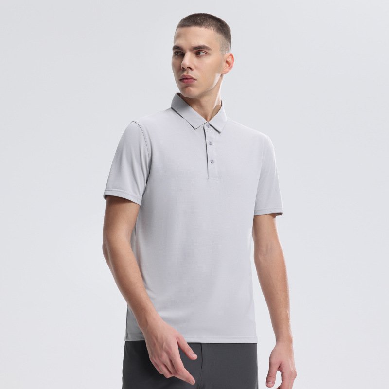 ドライアイスシルクポロシャツスポーツカジュアル男性Tシャツです