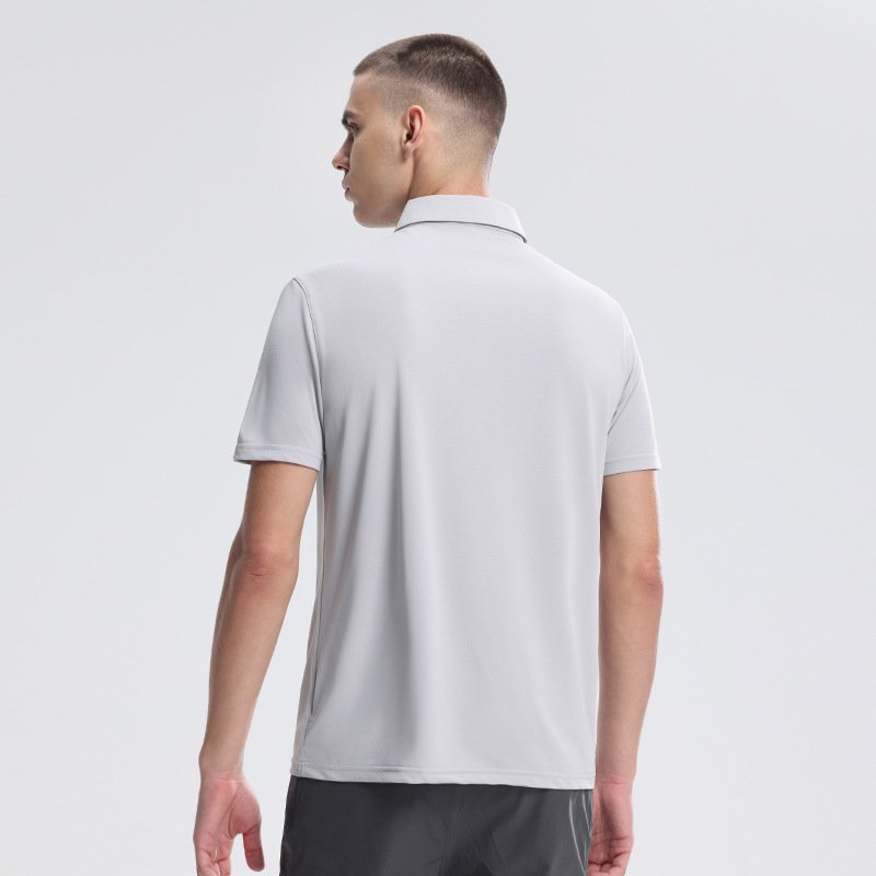 ドライアイスシルクポロシャツスポーツカジュアル男性Tシャツです