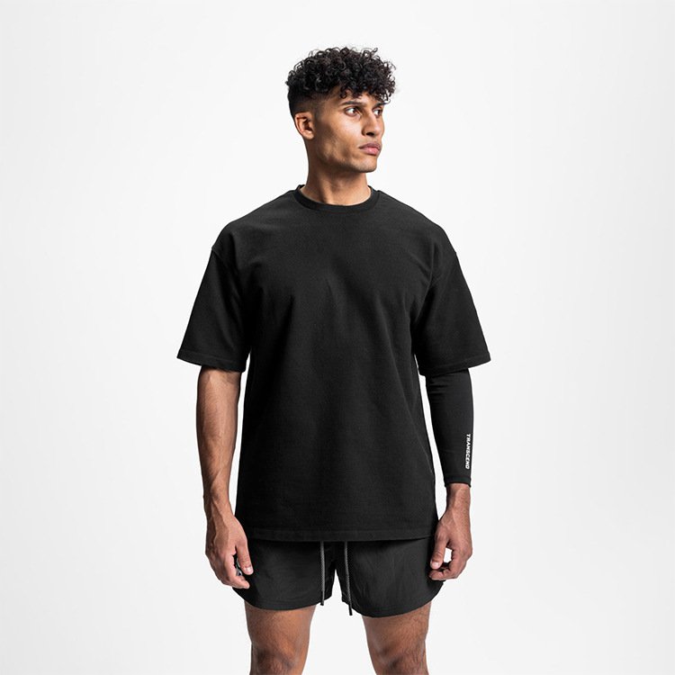 男士短袖t恤美式青年宽松型纯棉