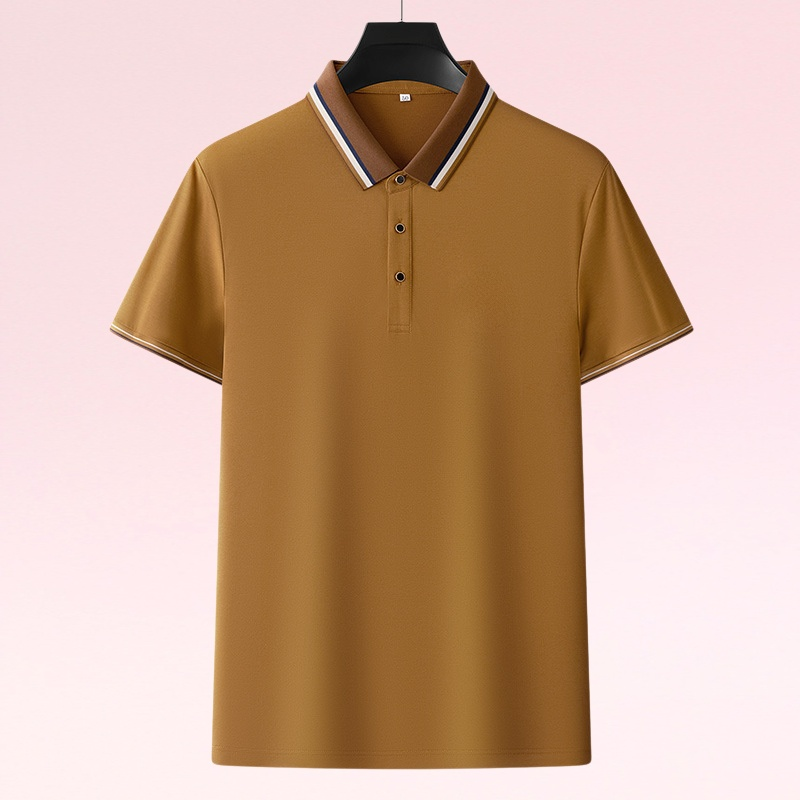 Alihu メンズ 夏 新スタイル ピケ メッシュ ラペル 刺繍 無地 メンズ ポロシャツ