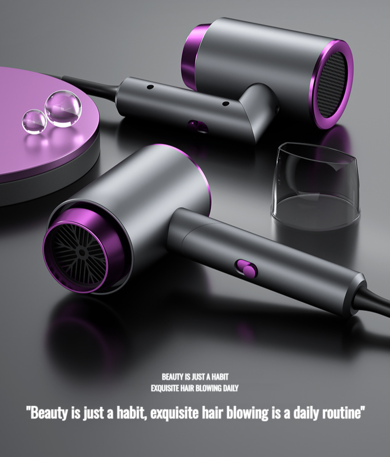 Home appliances electric hair dryer folding blue light hot and cold wind hair dryer