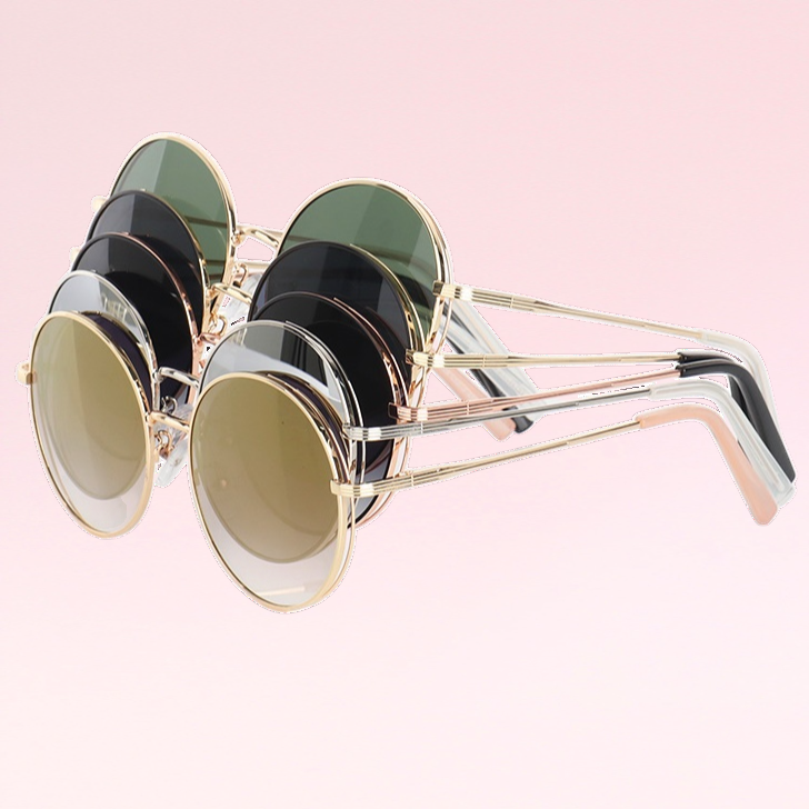 แว่นกันแดดฟิล์มสีสไตล์เรโทร แว่นกันแดดแฟชั่นสำหรับผู้หญิงสไตล์ยุโรปและอเมริกา