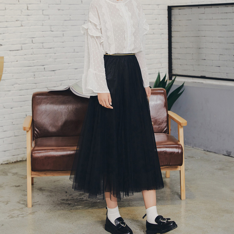 【春夏新作チュールスカート】ふわふわ　チュール　カジュアル シルエット