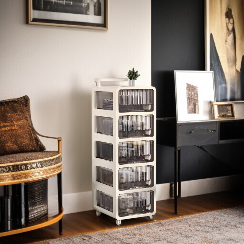 가정용 이동식 선반 다층 속옷 수납 선반 이동식 카트 서랍형 수납장 방진 이동식 선반