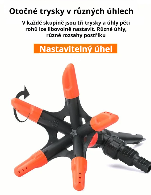 Detail rotující trysky postřikovače