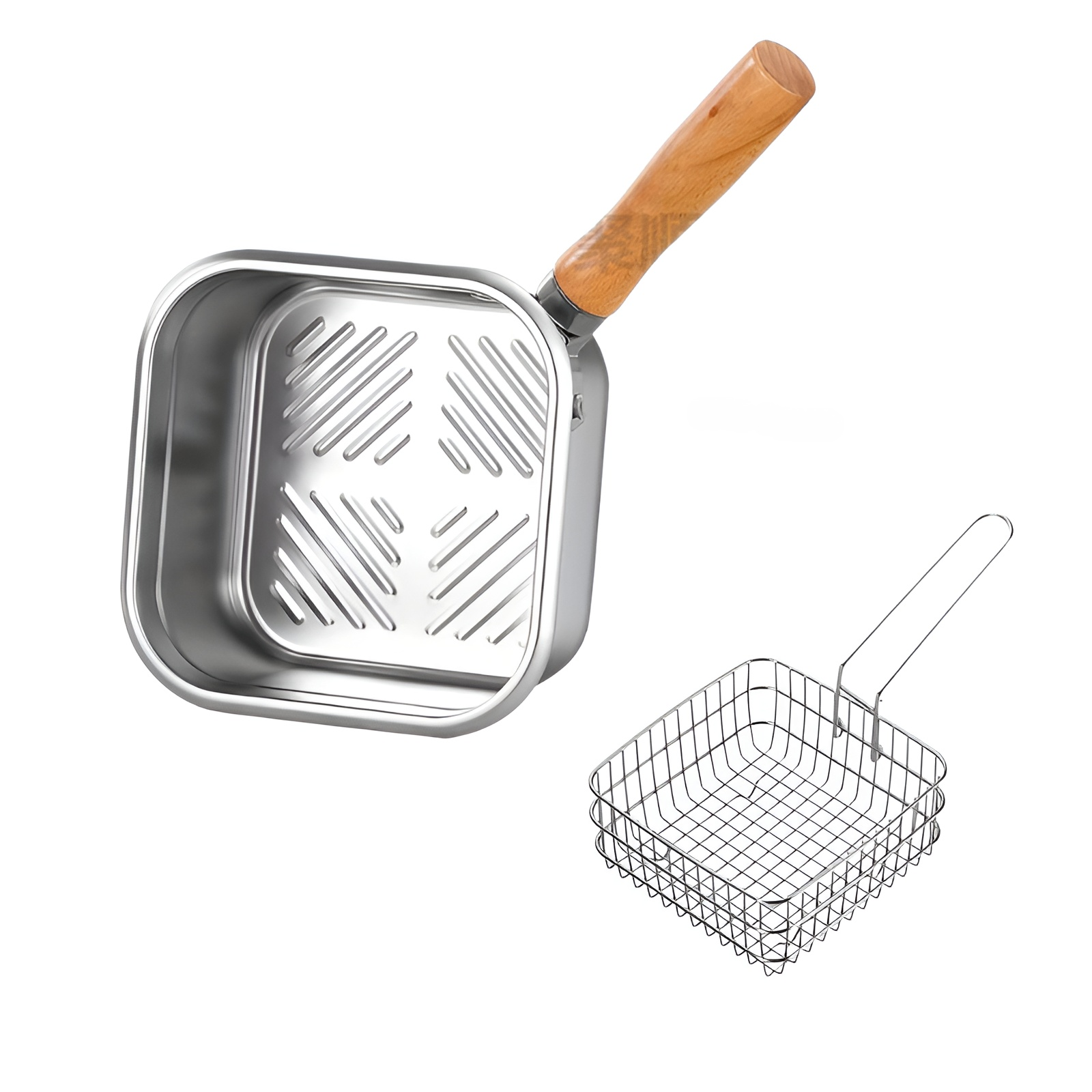 ステンレス製の角型フライヤー