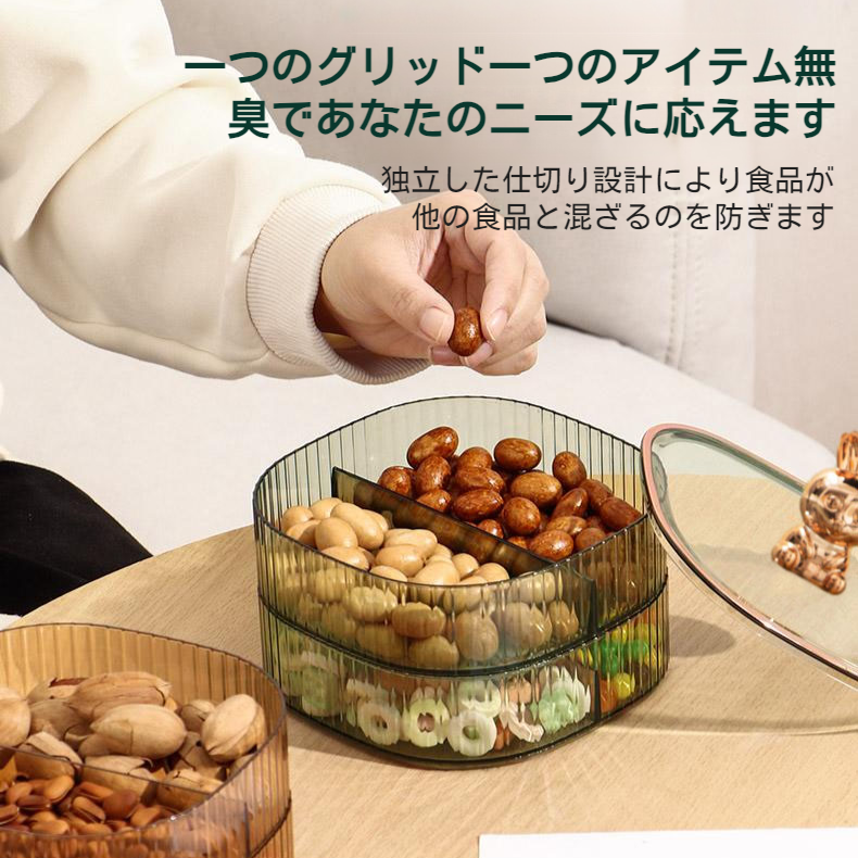 リビングルーム ライト ラグジュアリー コンパートメント オーガナイザー マルチレイヤードライフルーツプレートキャンディボックス クリームゴールデンラビットコーヒーテーブルオーガナイザー