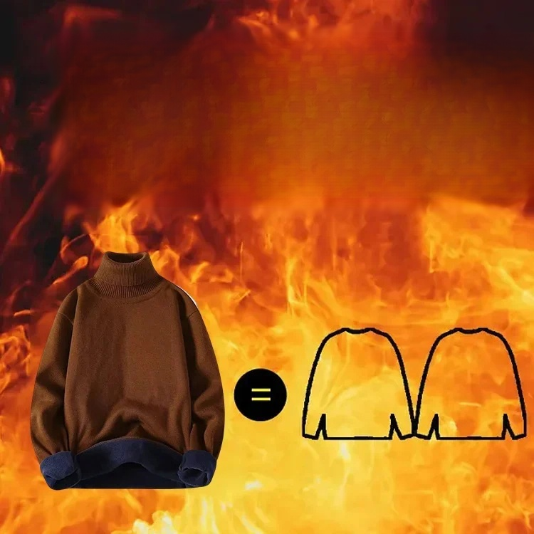 남성 무지 목폴라 니트