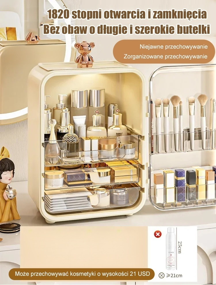 Luksusowe pudełko do przechowywania kosmetyków o dużej pojemności