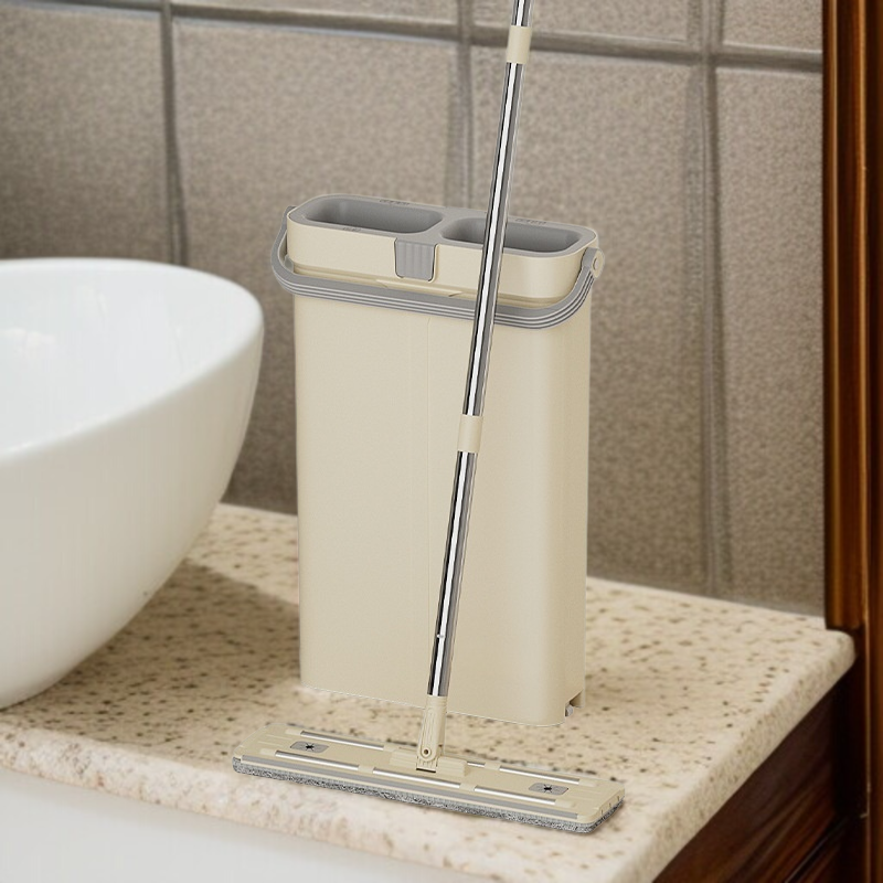 省力モップバケツセット レイジーハンズフリーウェット ドライモップクロス スクレーパーモップバケツセット 家庭用モップセット