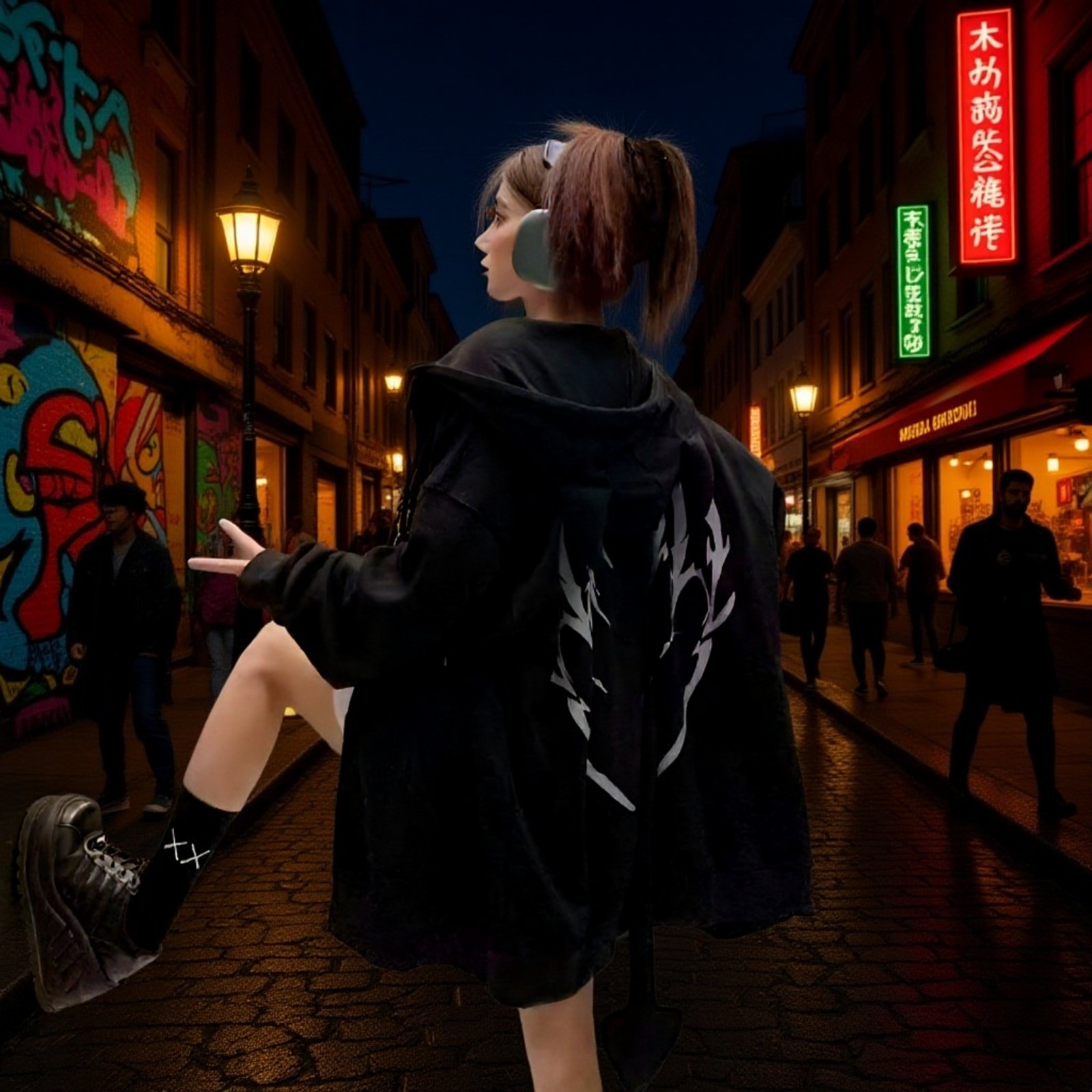 春秋用ゆったりパーカー　英字プリントカジュアルジャケット