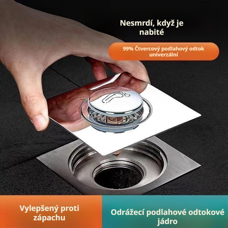  Univerzální uzávěr odtokového potrubí do koupelny s deodorizační funkcí a skákacím jádrem