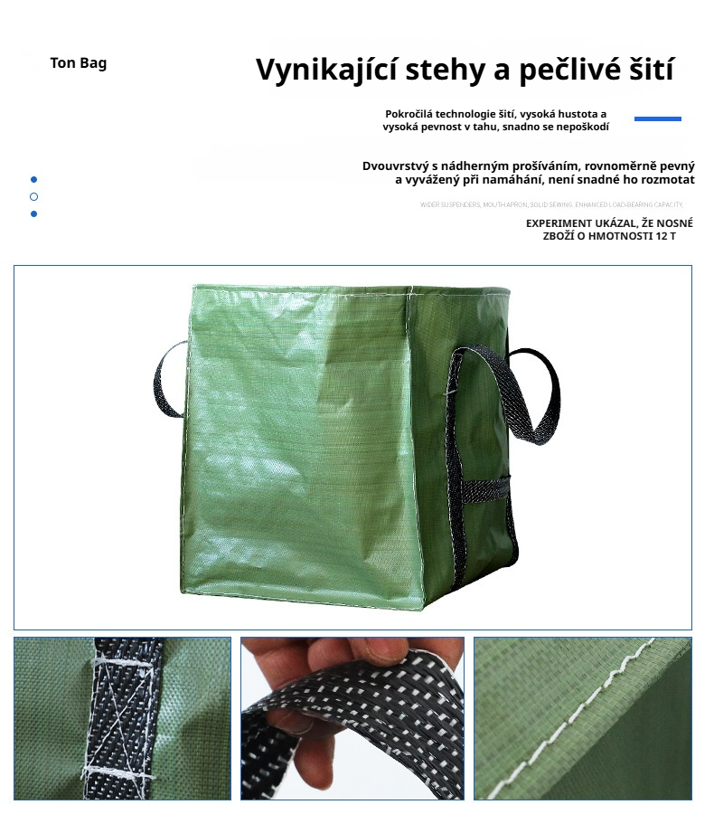 Praktické madla pro snadné přenášení pytle na listí