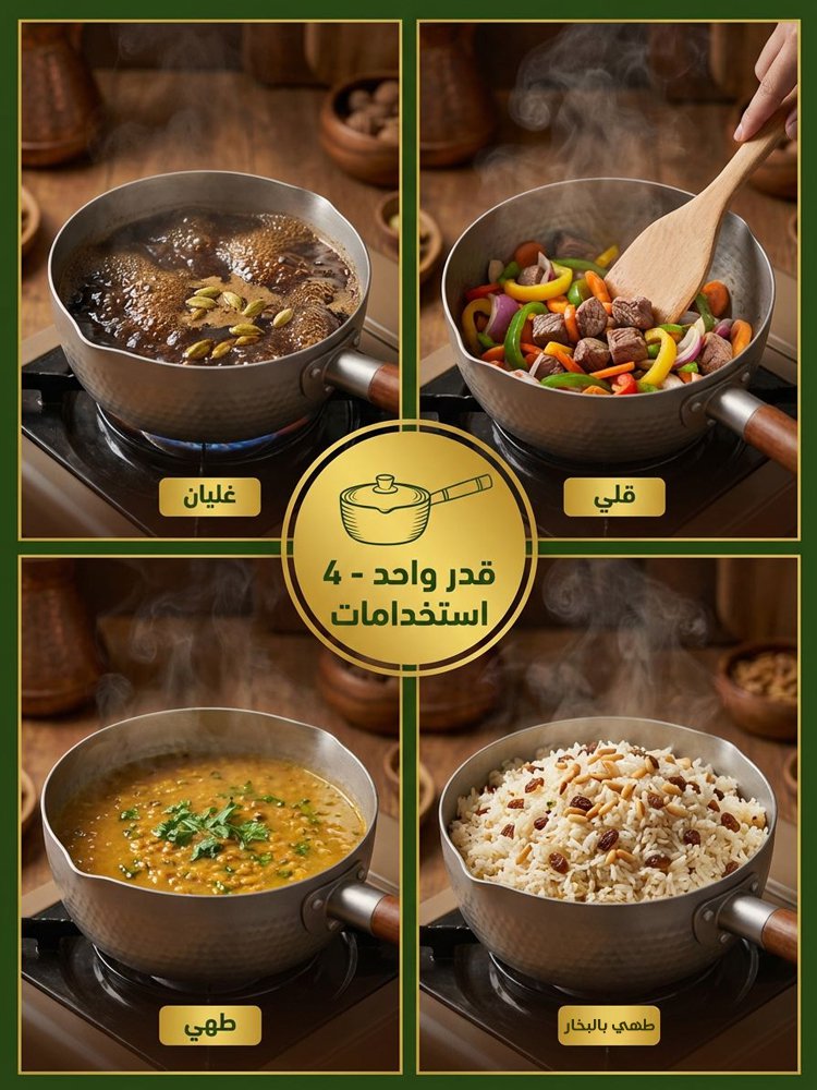 قدر يوكيهيرا ياباني من التيتانيوم النقي بدون طلاء 