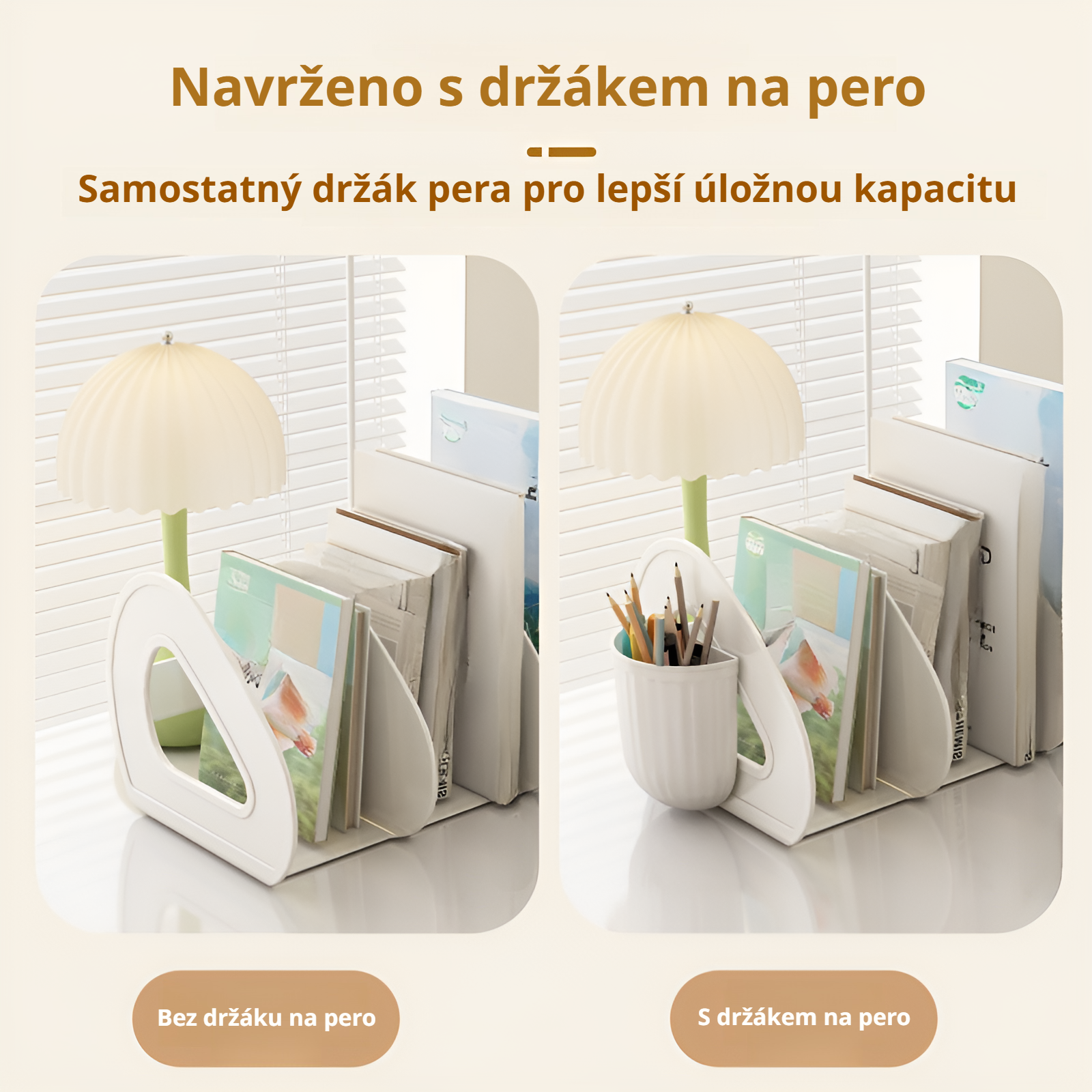 Stolní organizér na knihy a časopisy