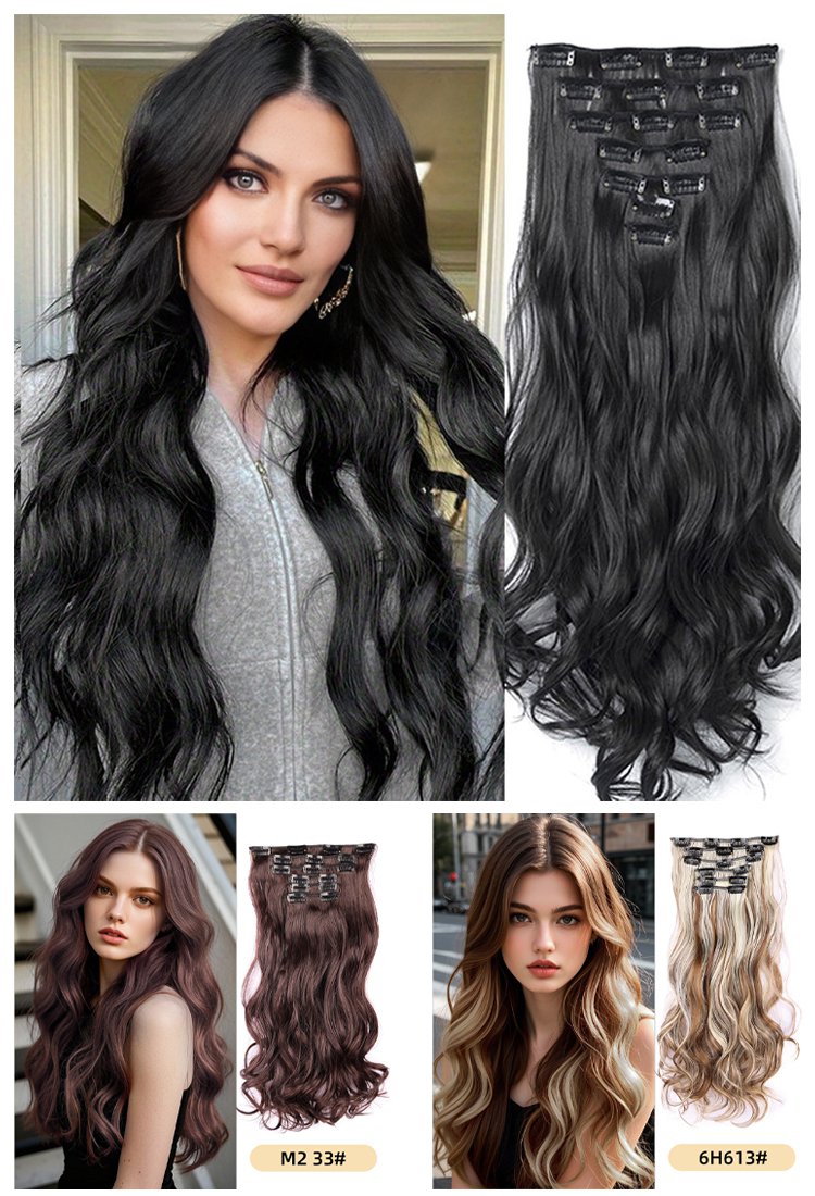 【إذا كنت تخشى الوزن الثقيل، فاختر هذا!】مجموعة شعر مستعار بدون درزات و مكونة من سبع قطع