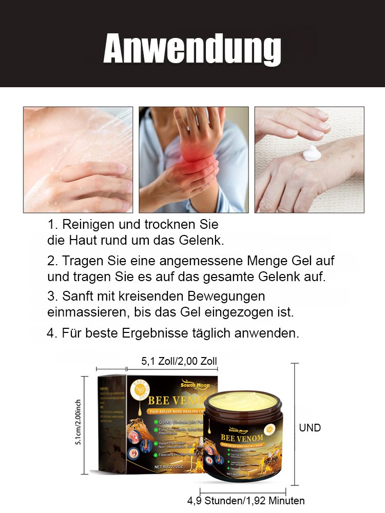Bienengift schmerzlindernde Knochenheilungskreme