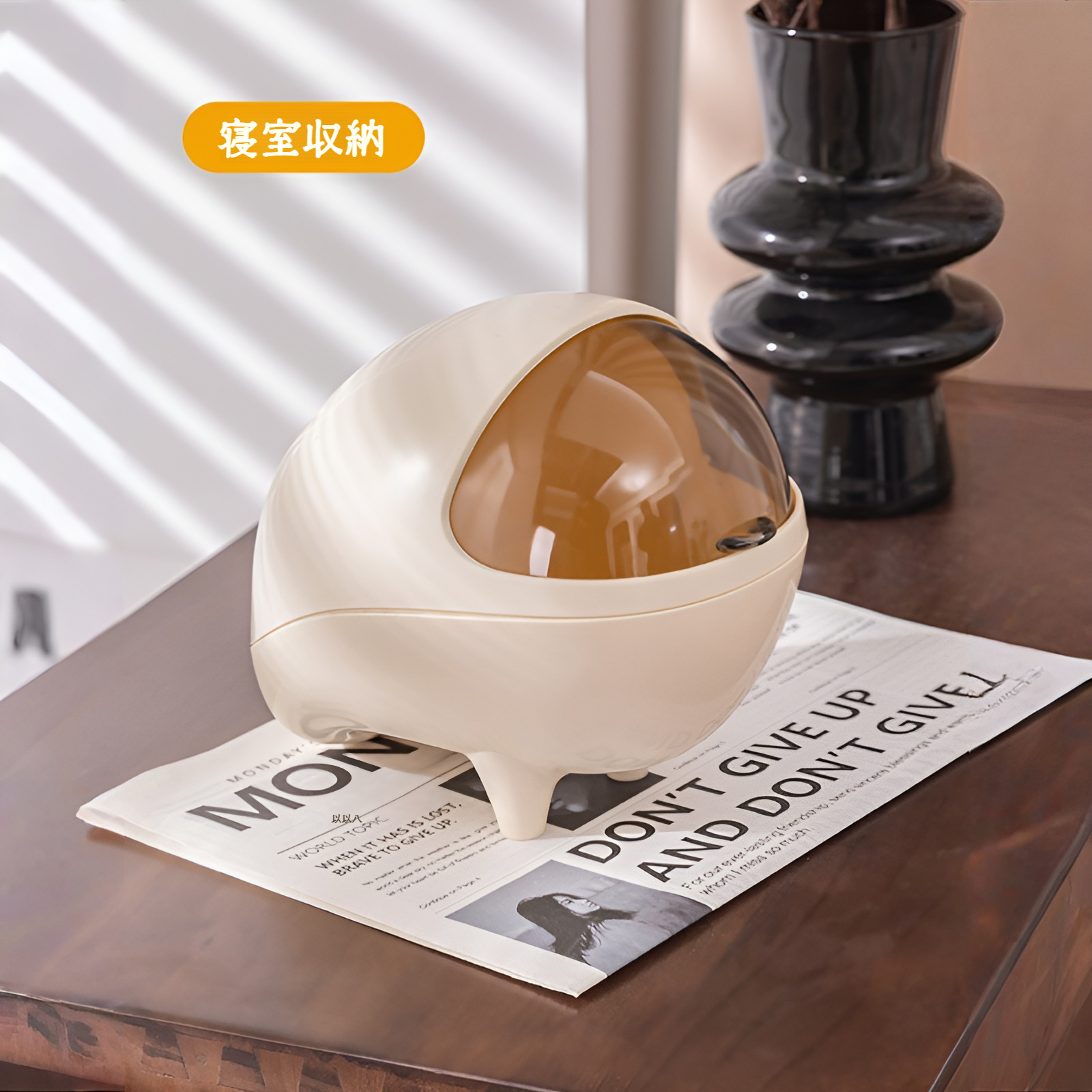 新しいデスクトップゴミ箱子犬蓋付き破片収納バケツ高見え学生くずかご収納バケツデスクトップストレージ