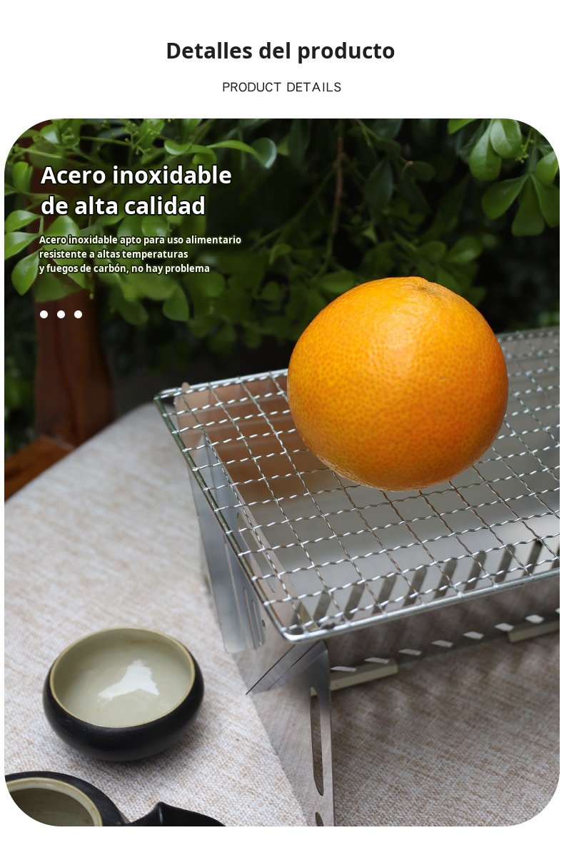 Cocina de camping con estufa portátil de acero inoxidable