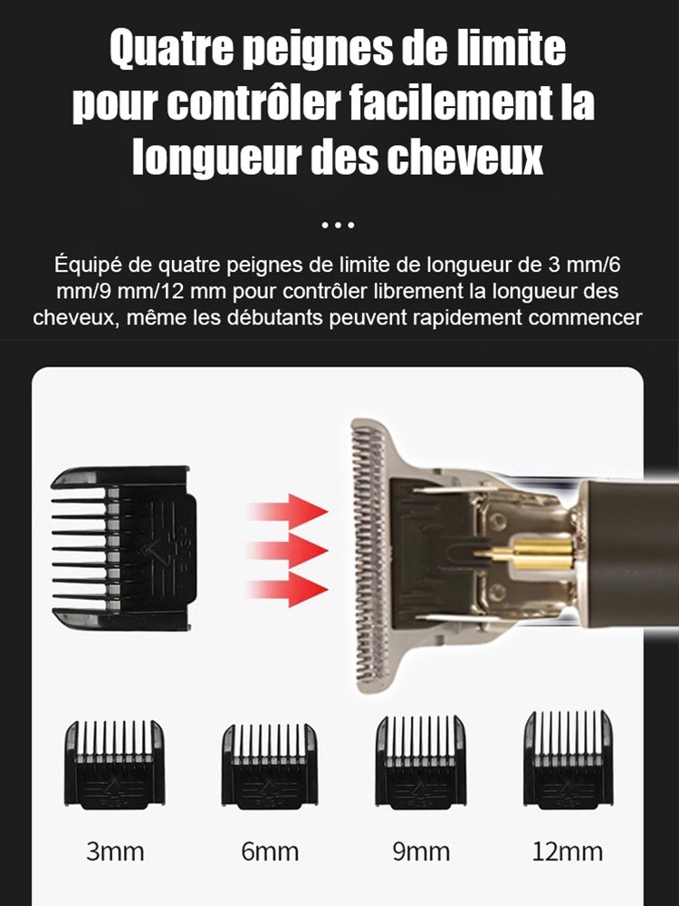 【Silencieux et sans blocage】Tondeuse électrique à huile pour la sculpture des cheveux.