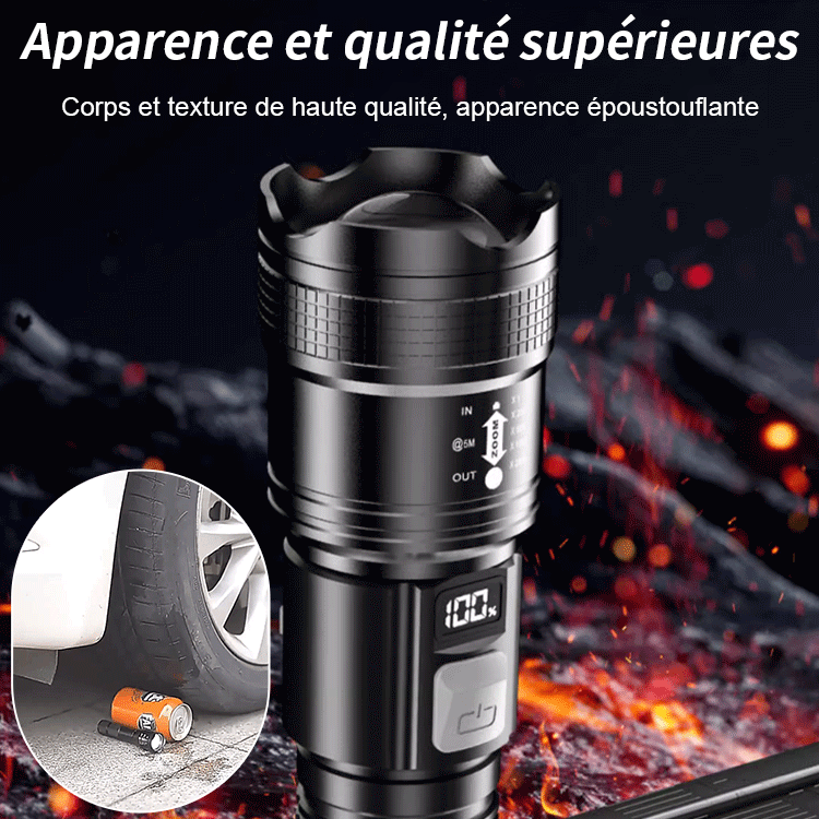 Lampe de poche de lumière forte de tir lointain extérieur