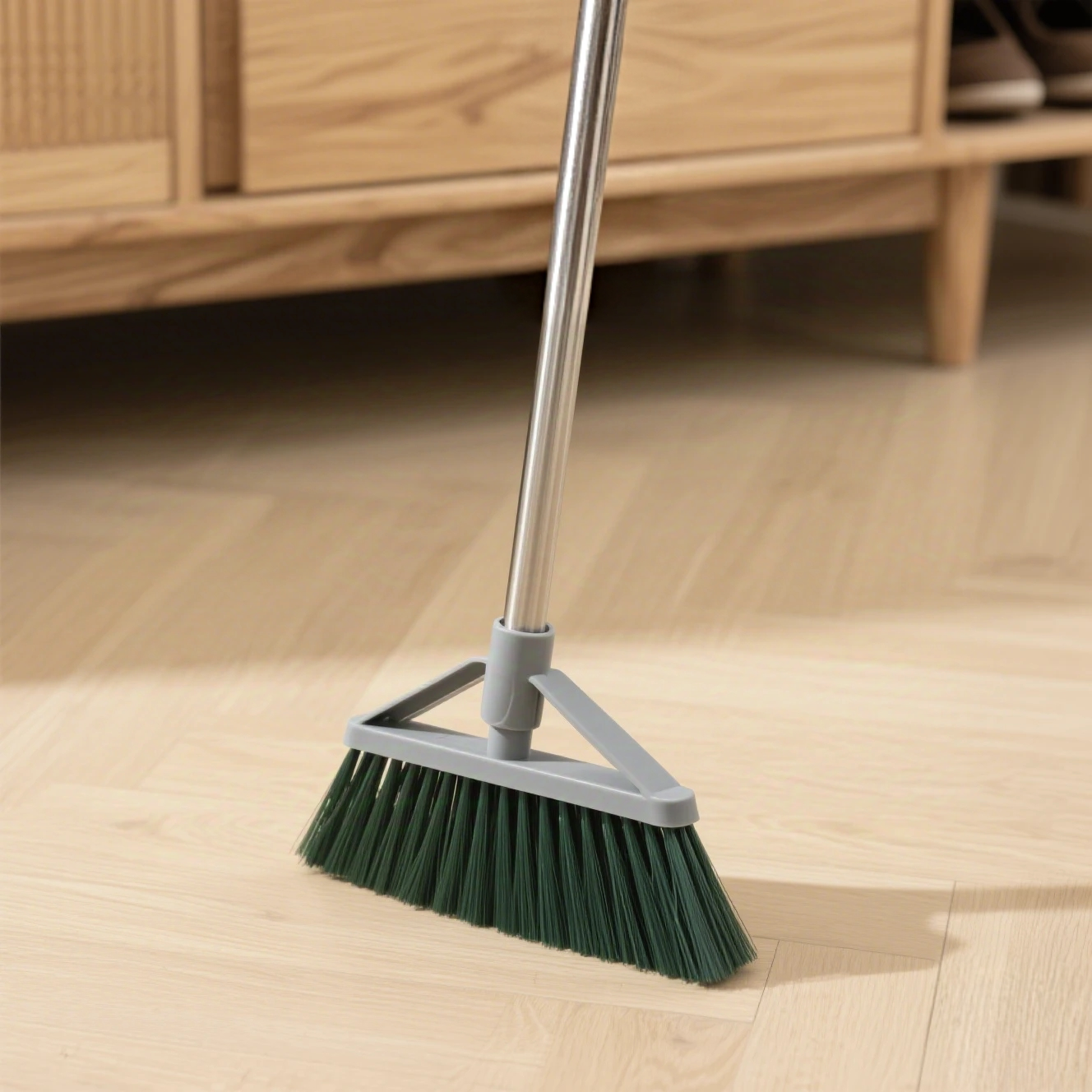 緑色の実用的なほうき全体画像