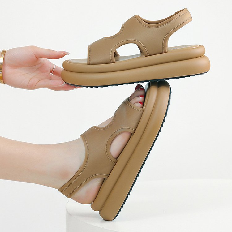 本革厚底サンダル