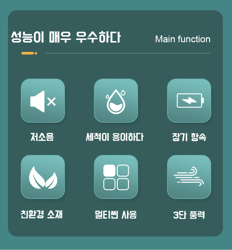 경량 휴대용 선풍기 사용 모습