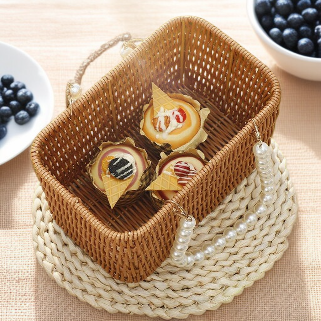 日常の多機能収納籐編みバスケット