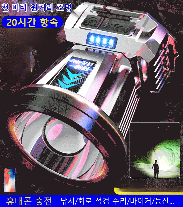 신형 독일 XPG 고출력 헤드램프[보조배터리로 착용 가능]