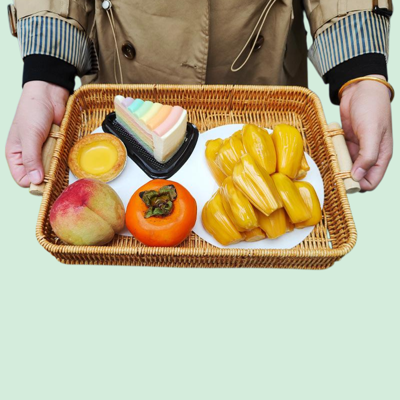 원목 손잡이 쟁반 수납 바구니