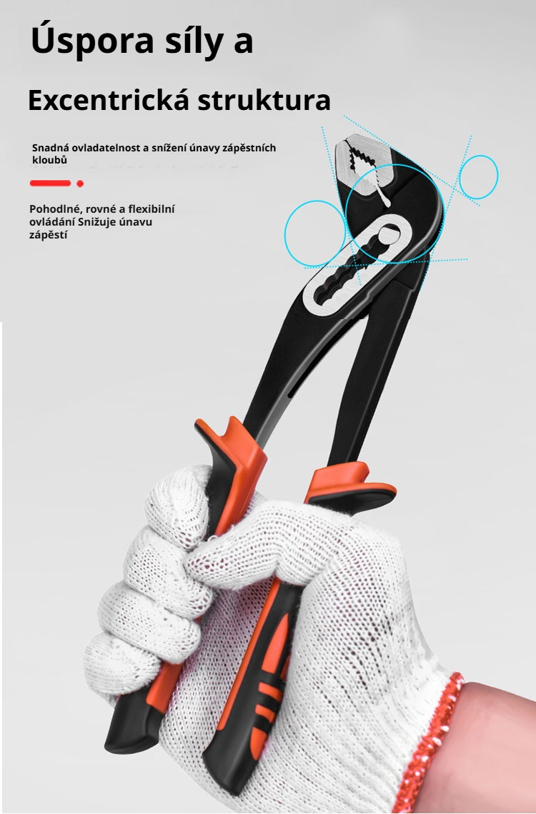 Přesné uchopení trubky univerzálním klíčem