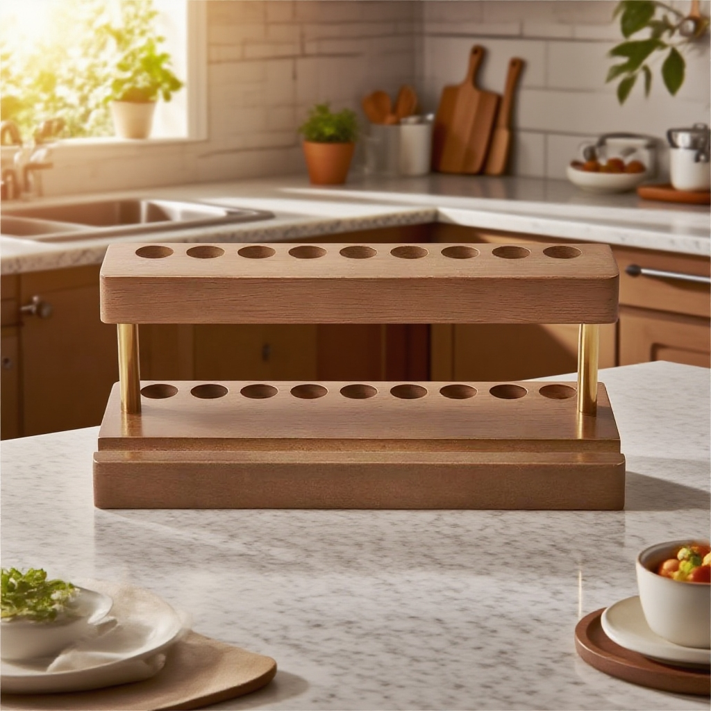 斜め差し込み式高級無垢材ペンホルダー