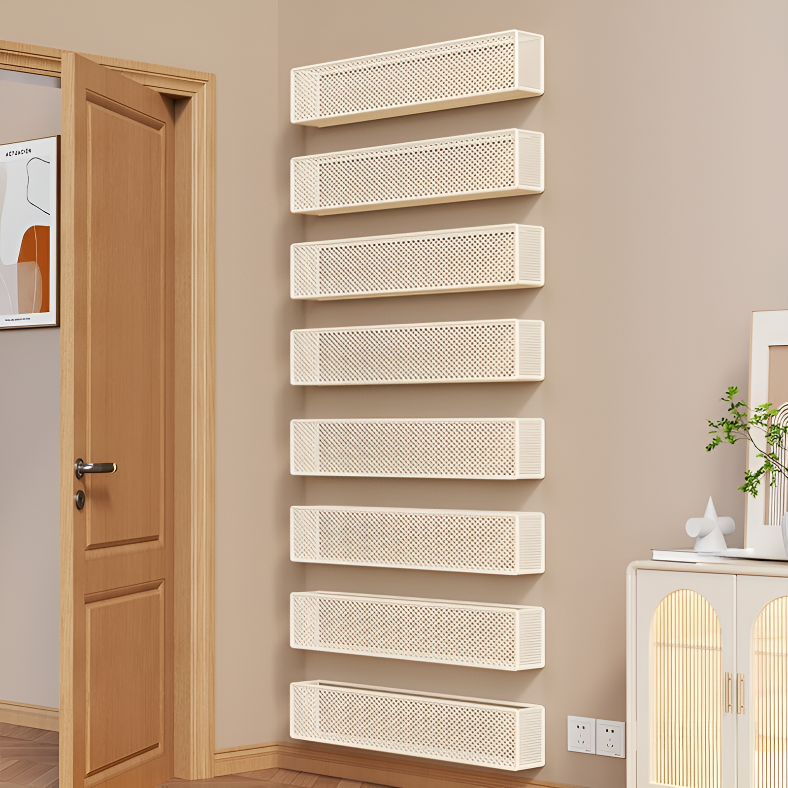 クラックラック家庭用ドアの後ろの多層狭い本棚キッチン壁収納ラックディスプレイ壁キャビネットバスルーム収納