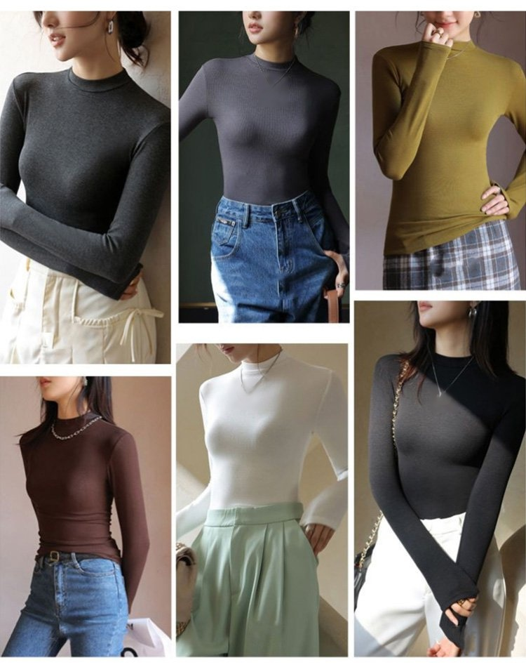 【한국 인기 상품】반하이넥 다양한 스타일의 골지 이너웨어