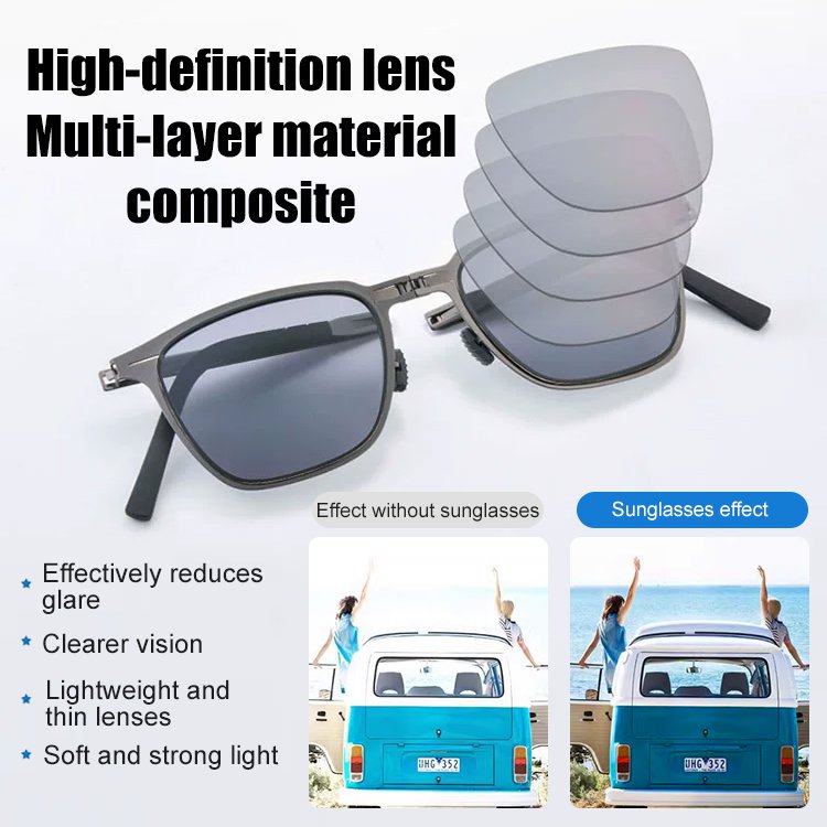 Ultra Lightweight Foldable Sunglasses Square Sunglasses