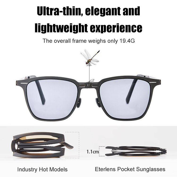 Ultra Lightweight Foldable Sunglasses Square Sunglasses
