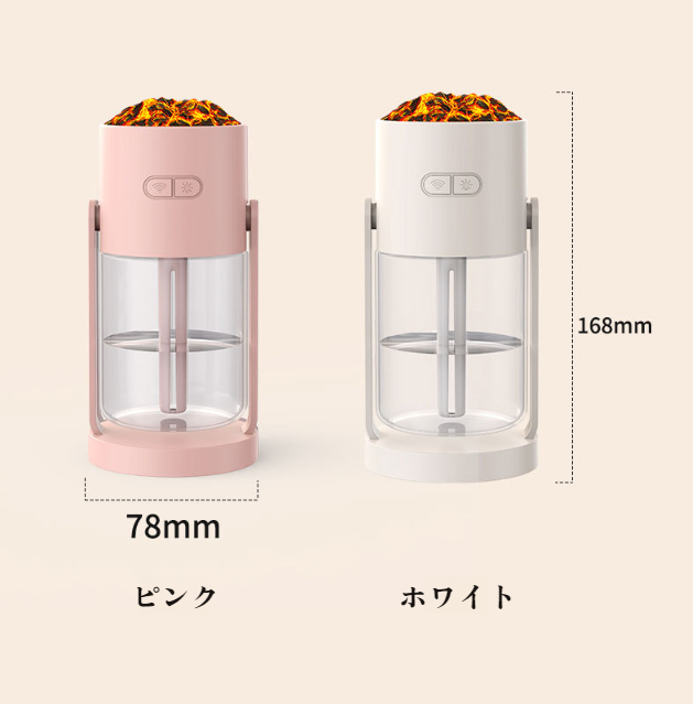 7色LEDライト付き超音波加湿器の点灯イメージ