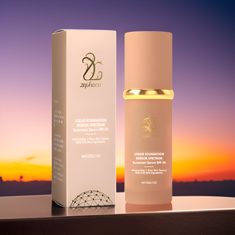 Vier-in-Eins Leichte Feuchtigkeitsspendende Glänzende Matte Foundation Flüssigkeit