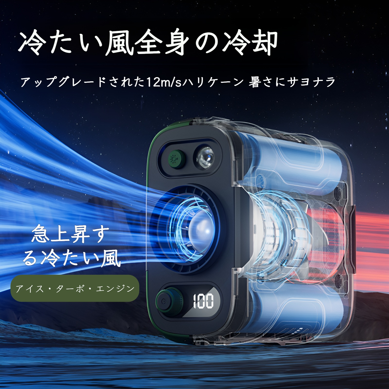 新しいスタイルの腰掛けファン屋外USBパワーバンク小型ファンデュアル目的大型風力ミニ腰掛けファンパワーバンク照明