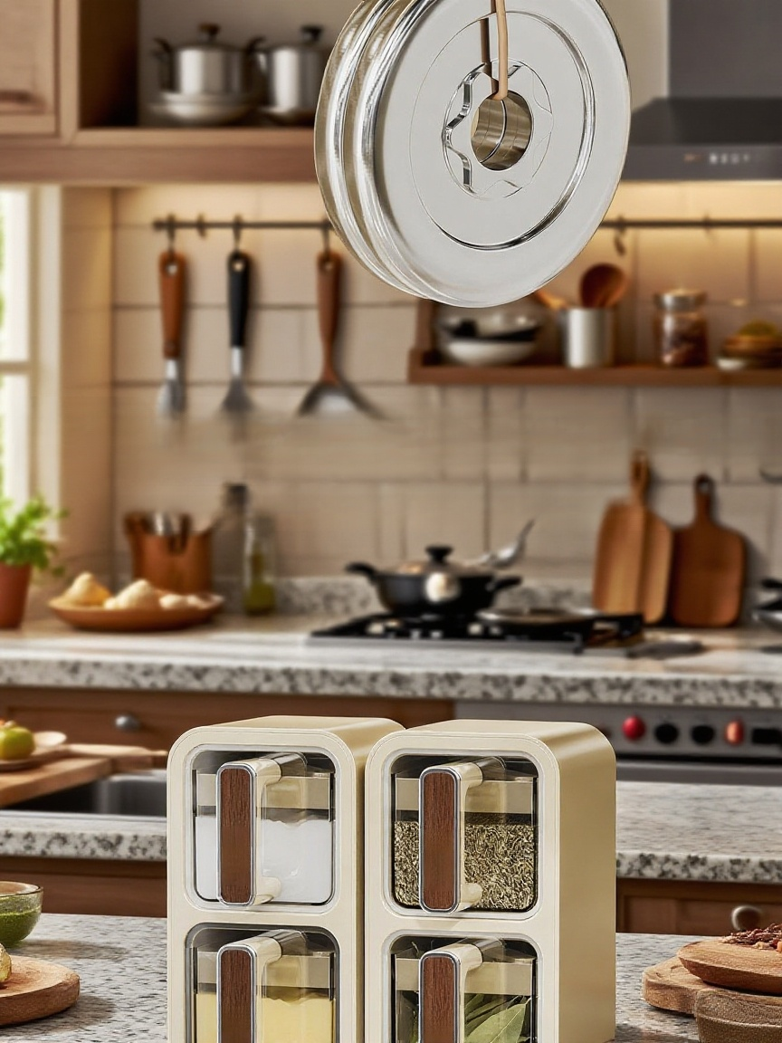 조미료를 깔끔하게 정리한 다중 칸 조미료통