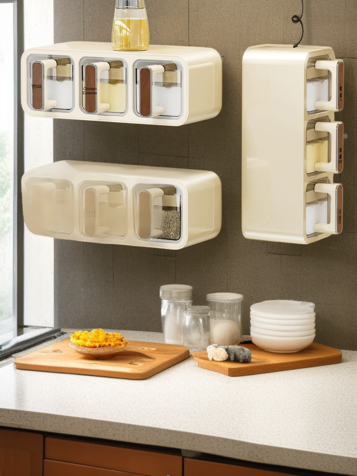 2025 new wall-mounted seasoning box for kitchens