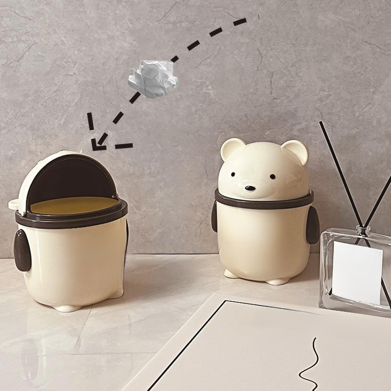 Cream-Colored Desktop Organizer Bin