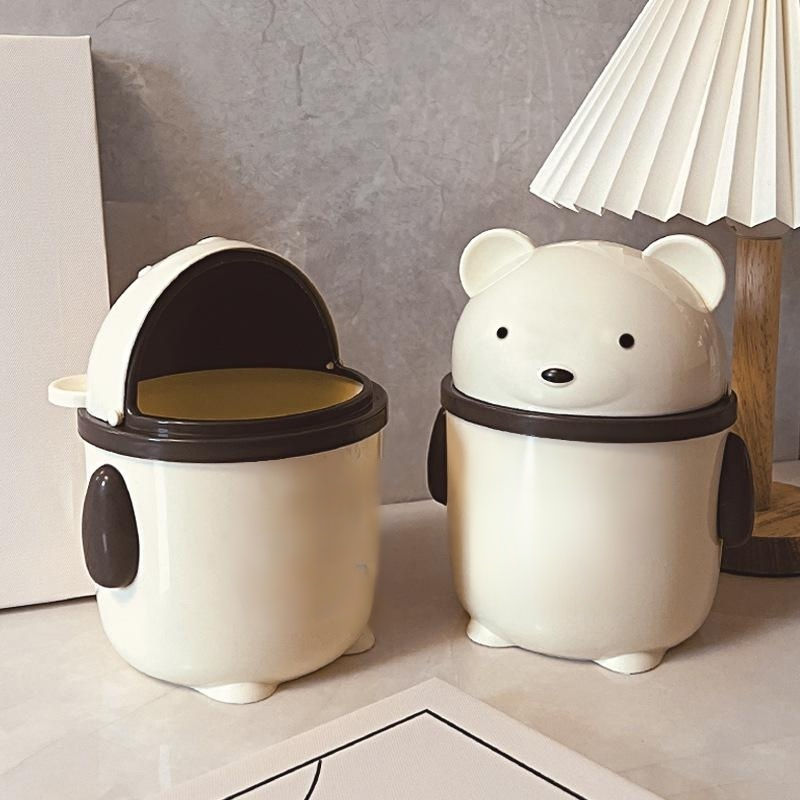 Cream-Colored Desktop Organizer Bin