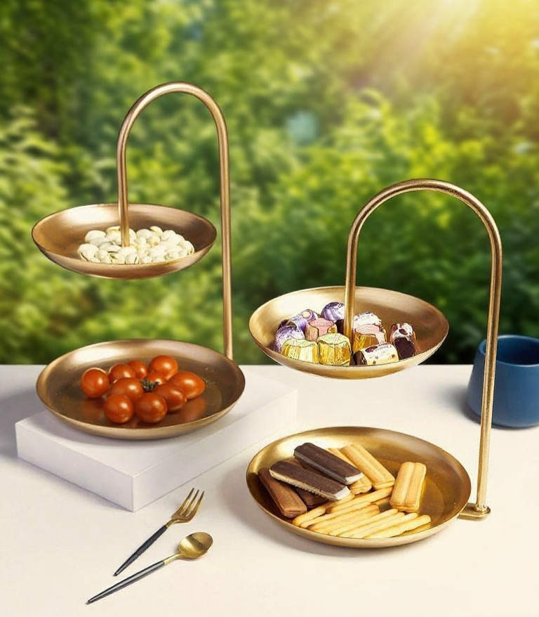 耐用不銹鋼雙層託盤特寫