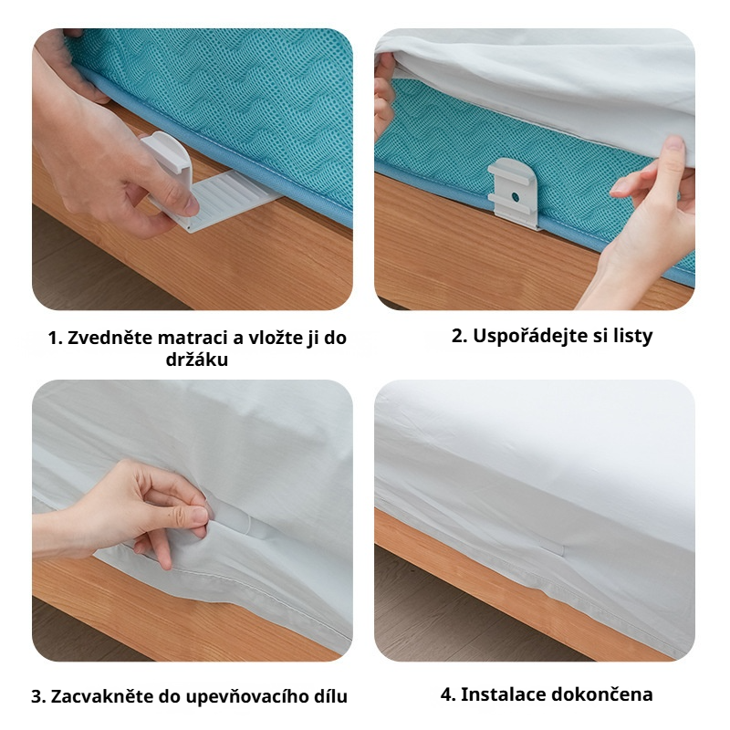 Protiskluzový držák na přikrývku a povlečení, robustní a spolehlivý